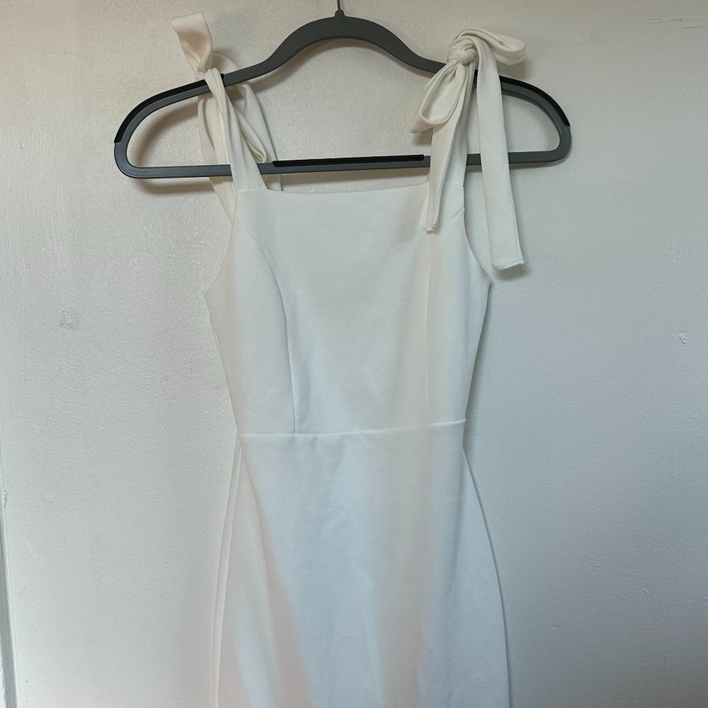 Blue Blush White Mini Bodycon Dress